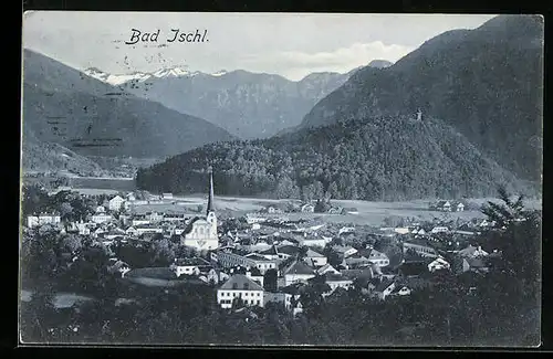 AK Bad Ischl, Ortsansicht aus der Ferne