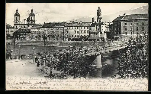AK Innsbruck, Teilansicht mit Innbrücke