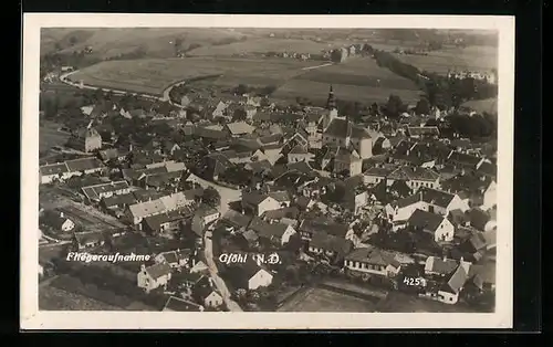 AK Gföhl, Ortsansicht vom Flugzeug aus