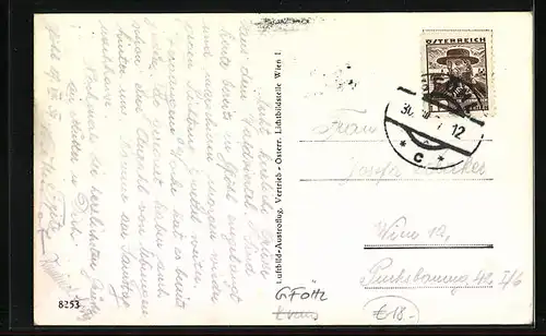 AK Gföhl, Ortsansicht mit Feldern vom Flugzeug aus