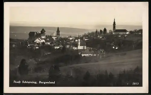 AK Schlaining, Gesamtansicht mit Feldern aus der Vogelschau