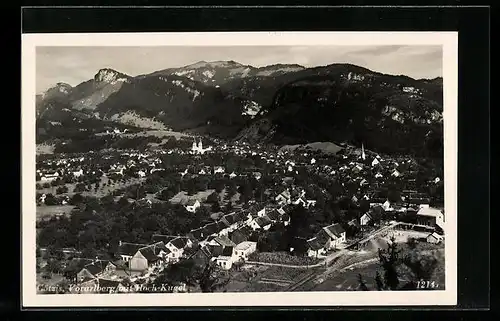 AK Götzis, Ortsansicht aus der Vogelschau