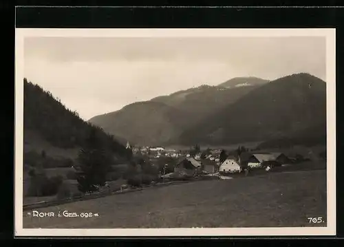 AK Rohr i. Geb., Totalansicht mit Bergen