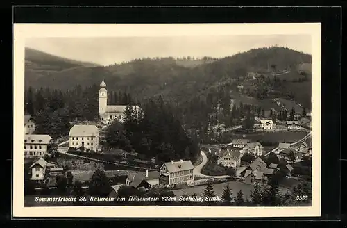 AK St. Kathrein am Hauenstein, Teilansicht mit Kirche