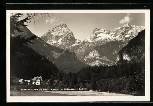 AK Hinterstoder, Ortsansicht mit Bergpanorama