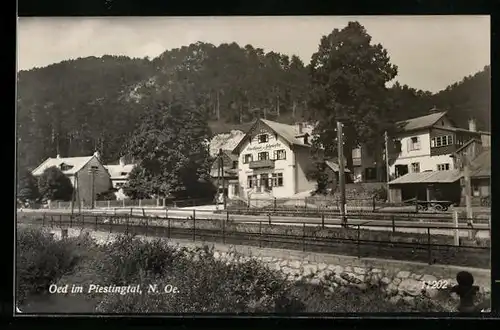 AK Oed im Piestingtal, Teilansicht m. Gasthaus zur Schmiede, Othmar Hutterer