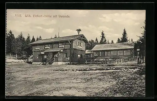 AK Imst, Wilh. Eichert-Hütte mit Veranda