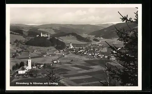 AK Strassburg in Kärnten, Teilansicht mit Kirche und Lieding