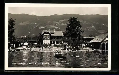 AK Bodensdorf am Ossiachersee, Strandbad zur Linde