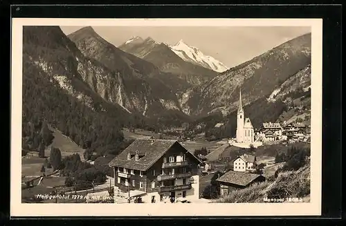 AK Heiligenblut, Ortspartie mit Kirche und Grossglockner