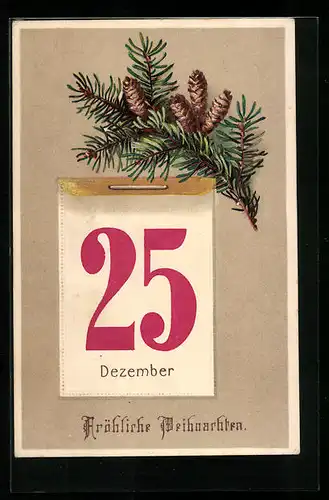 AK Kalenderblatt zu Weihnachten