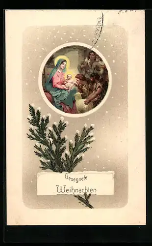 AK Christuskind in der Krippe zu Weihnachten