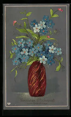 AK Blumenstrauss zum Geburtstag