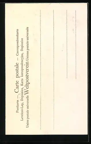 AK Amor auf dem Schoss einer Dame mit Gedicht