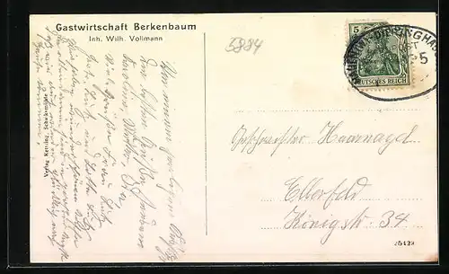 AK Oberbrügge, Gasthaus Berkenbaum