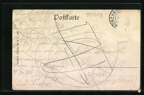 AK Münchberg i. Fichtelgebirge, Blick zum Kriegerdenkmal