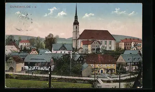 AK Cunewalde i. S., Teilansicht auf die Kirche