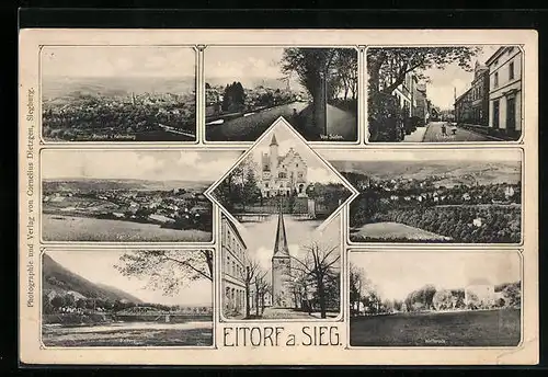 AK Eitorf, alter Kirchturm, Kelters, Strassenansicht, Welterode