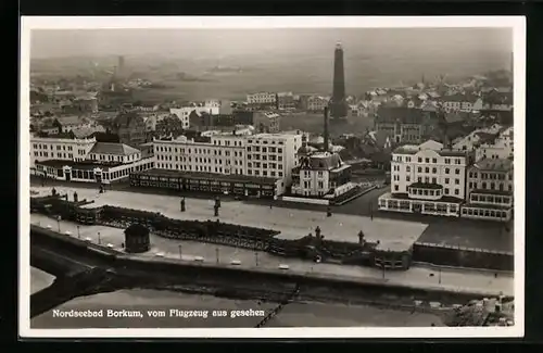 AK Borkum, Nordseebad, Teilansicht, Fliegeraufnahme