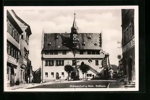AK Ochsenfurt a. M., Hotel Schnecke und Rathaus