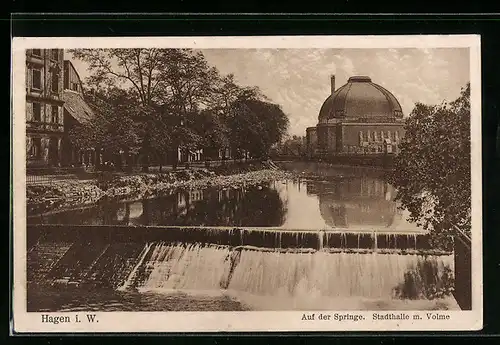 AK Hagen i. W., auf der Springe, Stadthalle m. Volme