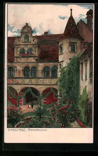 Künstler-AK Zeno Diemer: Konstanz, Rathhaushof