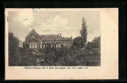 AK Lahr i. B., Offizier-Kasino des 8. Bad. Inf.-Regts. No. 169