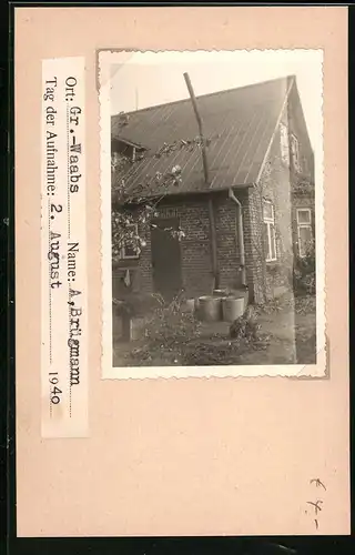 Fotografie unbekannter Fotograf, Ansicht Grosswaabs, Haus von A. Brügmann