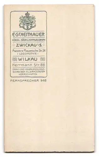 Fotografie E. Scheithauer, Zwickau i. S., Äuss. Plauensche Str. 24, Bürgerlicher Herr m. Vollbart