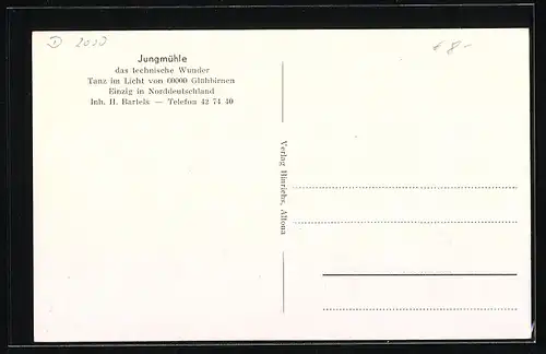 AK Hamburg-Altona, Innenansicht v. Lichtpalast Ballhaus Jungmühle, Inh. H. Bartels