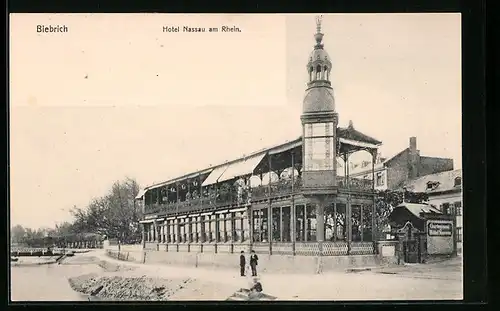 AK Biebrich, Hotel Nassau am Rhein