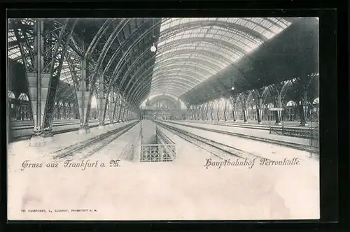 AK Frankfurt /Main, Perronhalle im Hauptbahnhof