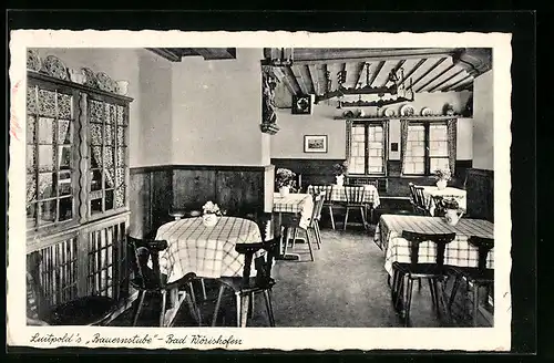 AK Bad Wörishofen, Gasthaus Luitpolds Bauernstube, Innenansicht