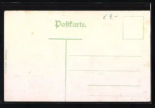 Mondschein-AK Hamburg, Segelschiffhafen mit Schiffen
