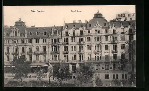 AK Wiesbaden, Blick auf das Hotel Rose