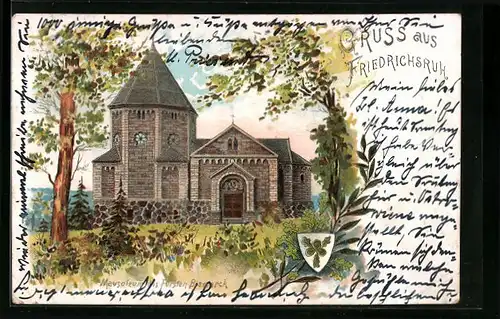 Lithographie Friedrichsruh, Mausoleum des Fürsten Bismarck