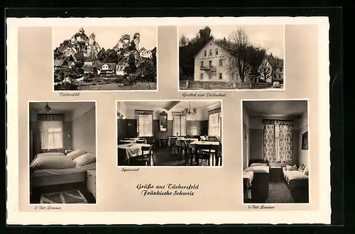 AK Tüchersfeld /Fränk. Schweiz, Gasthof, Cafe u. Pension Zum Püttlachtal, Inh. M. Mayrbäurl