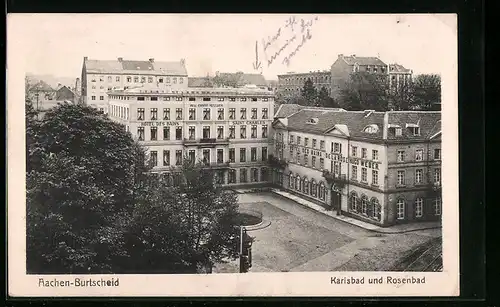 AK Aachen-Burtscheid, Karlsbad und Rosenbad