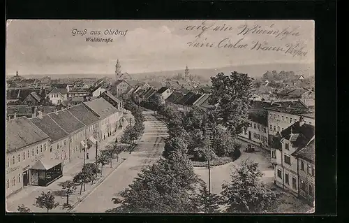 AK Ohrdruf, Ortsansicht mit Waldstrasse
