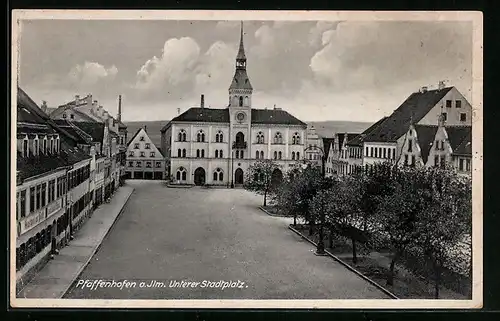 AK Pfaffenhofen a. Ilm, Unterer Stadtplatz mit Rathaus