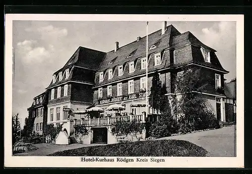 AK Rödgen Kreis Siegen, Hotel und Kurhaus, Frontansicht