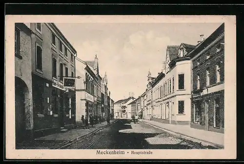 AK Meckenheim, Hauptstrasse mit Geschäften