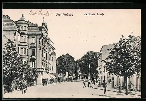 AK Oranienburg, Blick in die Bernauer Strasse