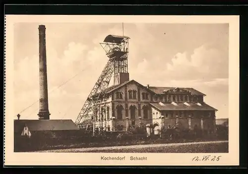 AK Kochendorf, Schacht - Schornstein und Gebäude mit Förderband