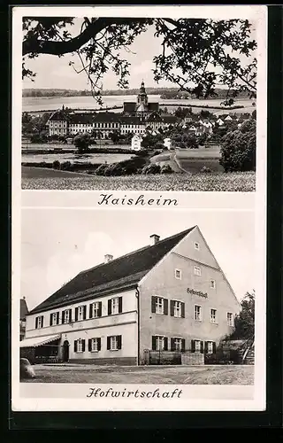 AK Kaisheim, Gasthaus Hofwirtschaft, Ortsansicht vom Wald aus