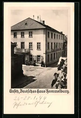 AK Hammelburg, Gasthof Deutsches Haus im Sonnenlicht