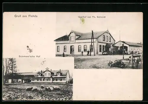 AK Flehde, Gasthof von Th. Schmidt, Restaurant Sulemann`sche Hof