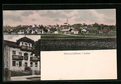 AK Hohenschäftlarn im Isartal, Gesamtansicht des Ortes, Villa