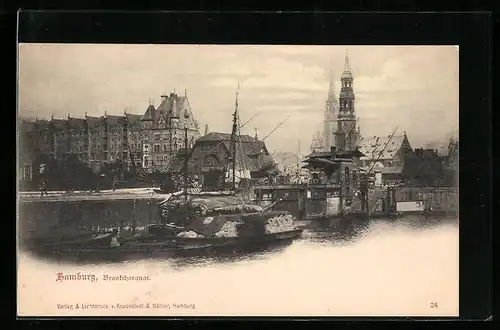 AK Hamburg, Ansicht vom Brookthorquai