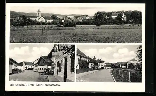 AK Münchsdorf, Blick in die Dorfstrasse, Ortsansicht